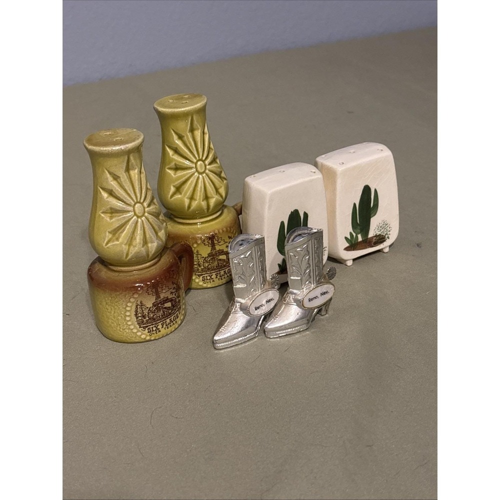 Lot Of 3 Sets Of Salt/Pepper Shakers, Vintage